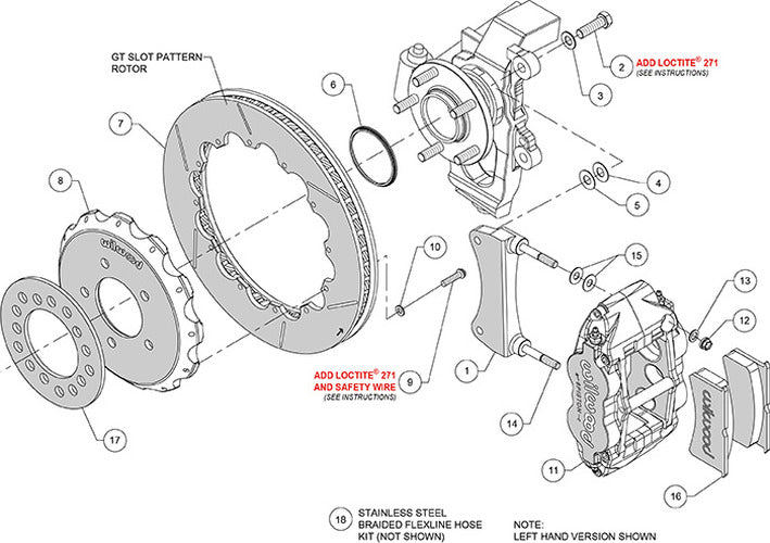 Wilwood Narrow Superlite 6R Front Hat Kit 12.88in 06-15 Mazda Miata w/Lines