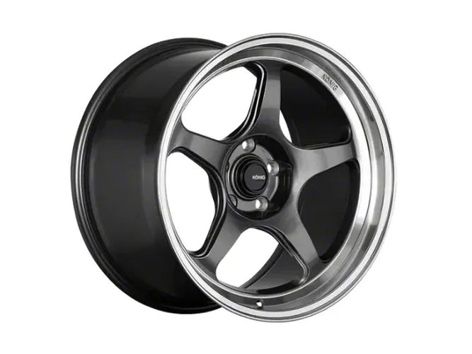 Konig Hyperspec 18x8.5A 5x120 ET32 Anthracite Metallic Wheel w/ Mirror Machined Lip (Knurled Bead)