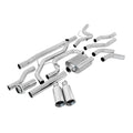 0914 FORD F150 CATBACK EXHAUST SYSTEM POLISHED TUBE W/BLACK TIPS