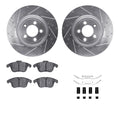 R1 06-10 Jaguar Vanden Plas Front Drill/Slot Silver Rotors w/Optimum Pads