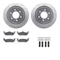R1 10-11 Ford F-150 Rear Drilled & Slotted Silver Brake Rotor Set w/Optimum OE Pads and Hardware