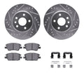 R1 16-23 Chevrolet Cruze Front Drilled & Slotted Silver Brake Rotor Set w/Ceramic Pads and Hardware