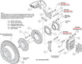 Wilwood 88-98 GM C1500 Rear Electronic Parking Brake Kit Red 12.19in SRP Rotor 3.25in Offset