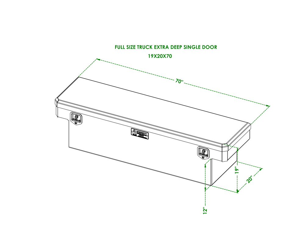 CROSSBODY TOOLBOX 19X20X70 DIAMOND PLATE WHITE (EACH)