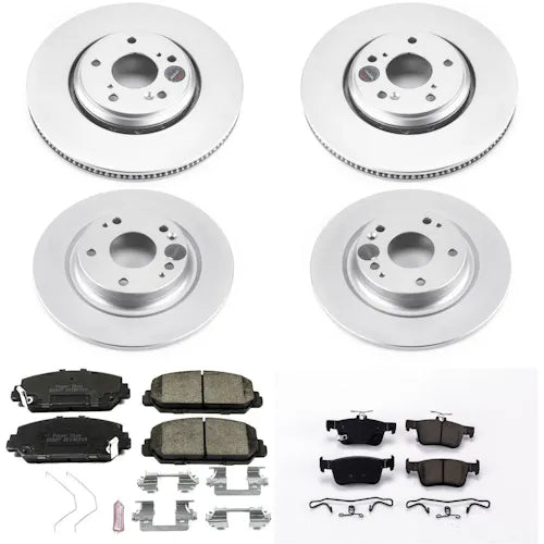 Power Stop 17-19 Honda Civic Front & Rear Z17 Evolution Geomet Coated Brake Kit