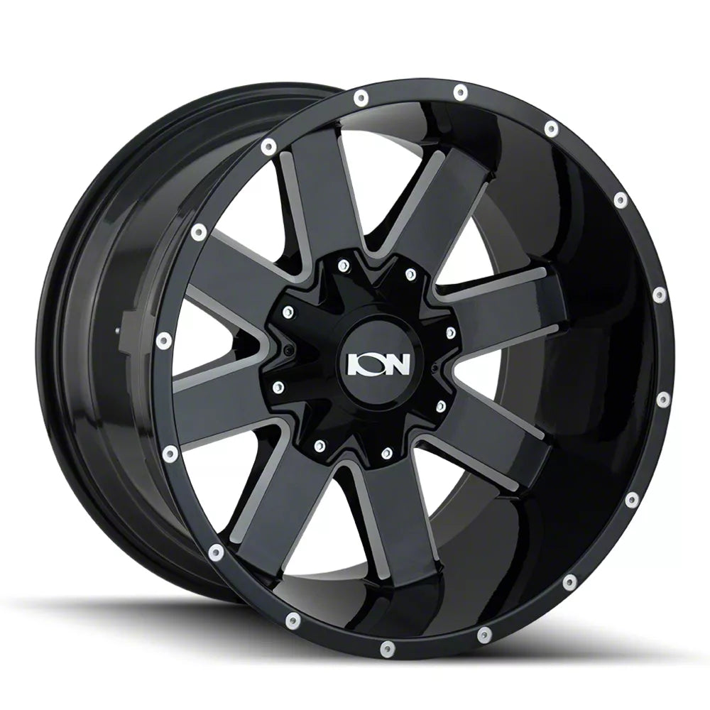 ~(46 lbs. 22X22X11)~ 141 (141) GLOSS BLACK/MILLED SPOKES 20X10 5-127/5-139.7 -19MM 87MM