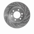 R1 22-25 Cadillac XT6 Front Right Drilled & Slotted Silver Brake Rotor