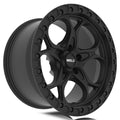 Weld 17x9 Ledge 6 6x135 ET-12 BS 4.50 87.1 Satin Black Wheel / Satin Black Ring