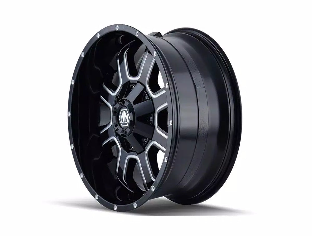 MAYHEM FIERCE 8103 GLOSS BLACK MILLED 17X9 8-165.1 18MM 130.8MM