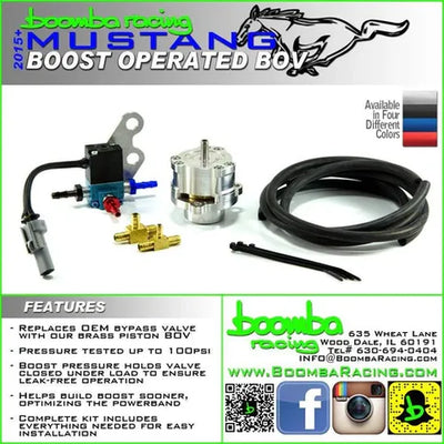Boomba Racing Boost Operated Mustang Ecoboost Blow Off Valve-Blue