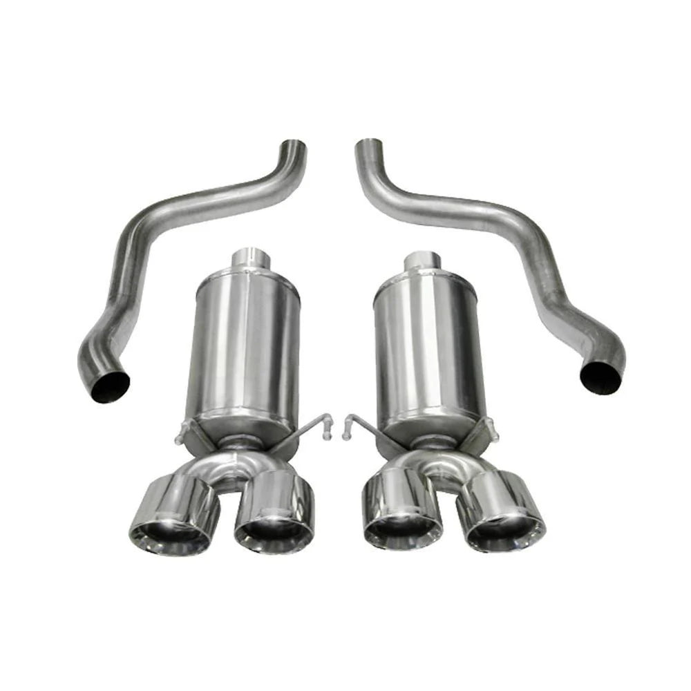 2.5 Inch Cat-Back Xtreme Exhaust Dual Rear Exit 4.0 Inch Polished Tips 09-13 Chevy Corvette C6 6.2L