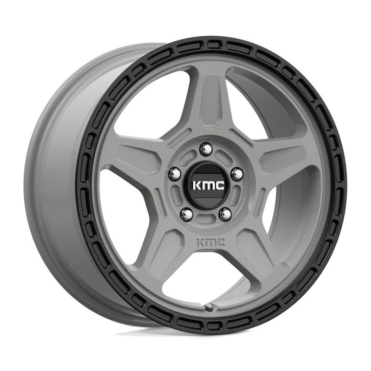 ~(29 lbs. 20X20X11)~ ALPINE 17x8 5x114.30 SATIN GRAY W/ BLACK LIP (38 mm)