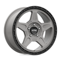 ~(29 lbs. 20X20X11)~ ALPINE 17x8 5x114.30 SATIN GRAY W/ BLACK LIP (38 mm)