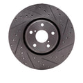 R1 07-11 Lexus GS350 Right Front Drilled Black Brake Rotor