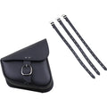 Willie & Max HD Sportsters, Custom Hard Tails Leather Swingarm Bag Dual Shock w/Blk Buckle - Black