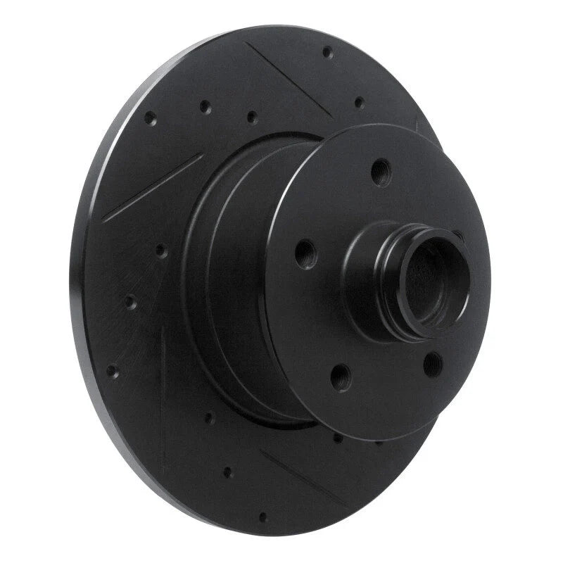 R1 79-85 Volkswagen Type 2 Front Right Drilled & Slotted Black Brake Rotor