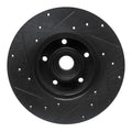 R1 79-85 Volkswagen Type 2 Front Right Drilled & Slotted Black Brake Rotor