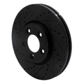 R1 06-08 Jaguar S-Type Front Left Drilled & Slotted Silver Brake Rotor