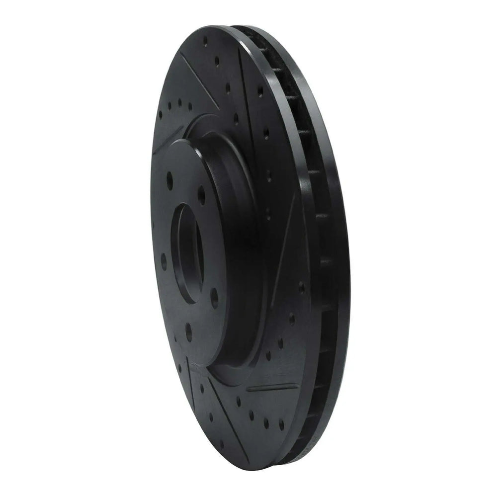 R1 98-06 Jaguar XKR Front Right Drilled & Slotted Black Brake Rotor