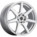 Aluminum Wheels 17x7.5 Evo 131S Silver 7 Spoke 40 Offset 4 on 100/4 on 108 Bolt Pattern 72.62 Bore Raceline