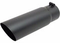 Gibson Round Single Wall Angle-Cut Tip - 4in OD/3in Inlet/12in Length - Black Ceramic