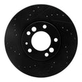 R1 91-93 BMW M5 Front Left Drilled & Slotted Black Brake Rotor