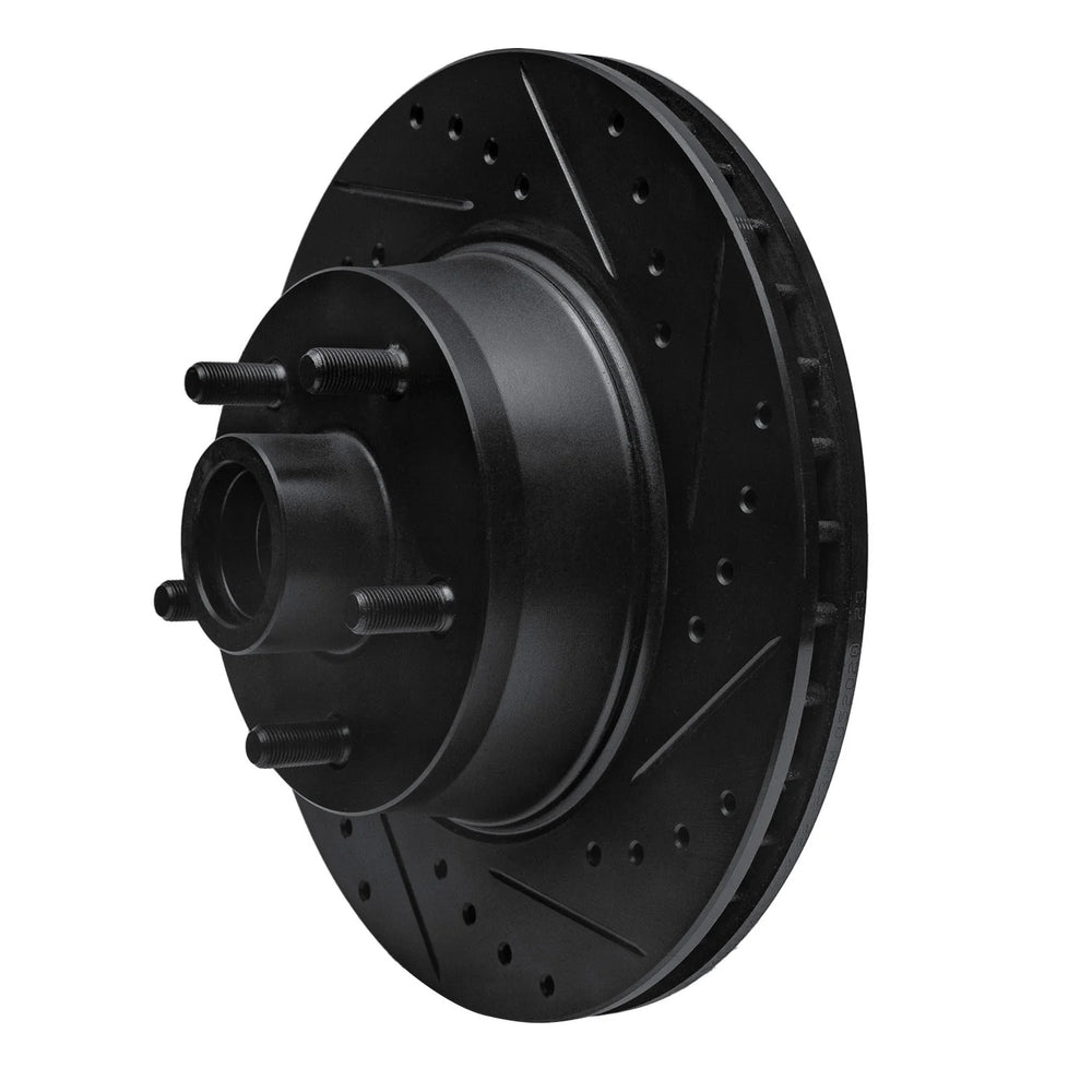 R1 68-73 Ford Mustang Front Right Drilled & Slotted Black Brake Rotor
