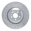 R1 21-25 Jaguar F-Pace Front Left Drilled & Slotted Silver Brake Rotor