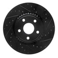 R1 08-17 Mitsubishi Montero Limited (Mexico) Front Right Drilled & Slotted Black Brake Rotor