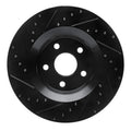 R1 08-17 Mitsubishi Montero Limited (Mexico) Front Right Drilled & Slotted Black Brake Rotor