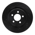 R1 11-12 Jeep Liberty Front Left Drilled & Slotted Black Brake Rotor