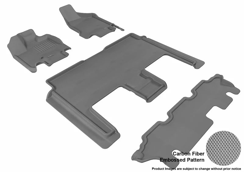 3D MAXpider 2008-2019 Dodge Grand Caravan Kagu 1st & 2nd & 3rd Row Floormats - Gray