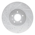 R1 Concepts Brake Rotor Drilled and Slotted Silver Fits Cadillac STS