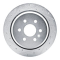 R1 21-22 Chevrolet Colorado Rear Left Drilled & Slotted Black Brake Rotor