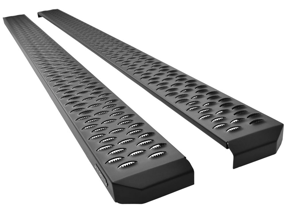 0321 EXPRESS/SAVANA 135IN WB GRATE STEPS RUNNING BOARDS TEXTURED BLACK