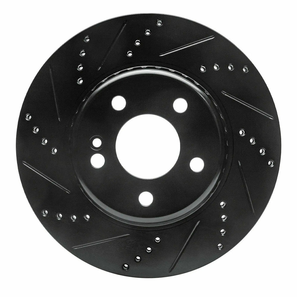 R1 24-25 Nissan Z Front Left Drilled & Slotted Black Brake Rotor