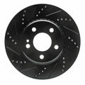 R1 24-25 Nissan Z Front Left Drilled & Slotted Black Brake Rotor