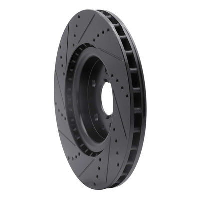 R1 09-17 Buick Camaro Front Right Drilled Black Brake Rotor