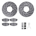 DFC 84-95 Toyota Pickup Front Drilled & Slotted Silver Rotors with 5000 Advanced Pads w/Hardware