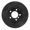 R1 12-18 BMW 228I Front Left Drilled & Slotted Black Brake Rotor