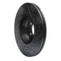 R1 12-18 BMW 228I Front Left Drilled & Slotted Black Brake Rotor