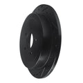 R1 03-11 Lincoln Town Car Rear Left Drilled & Slotted Black Brake Rotor