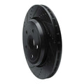 R1 2012-2025 Dodge Durango Rear Left Drilled & Slotted Black Brake Rotor