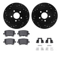 R1 Concepts Brake Rotors - Carbon Coated w/ Optimum Oe Pads Hdw Fits Volkswagen Jetta