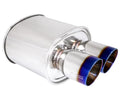 Universal Muffler Dual 3.5 Rolled Burnt Tips 2.5 Piping 12 LBS 19x12x8