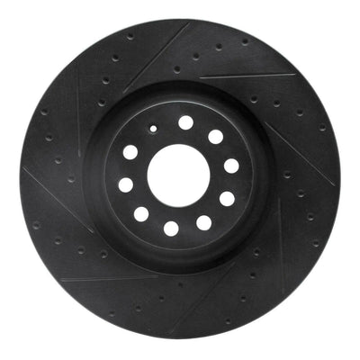 R1 12-22 Audi A3 Quattro Front Left Drilled Black Brake Rotor