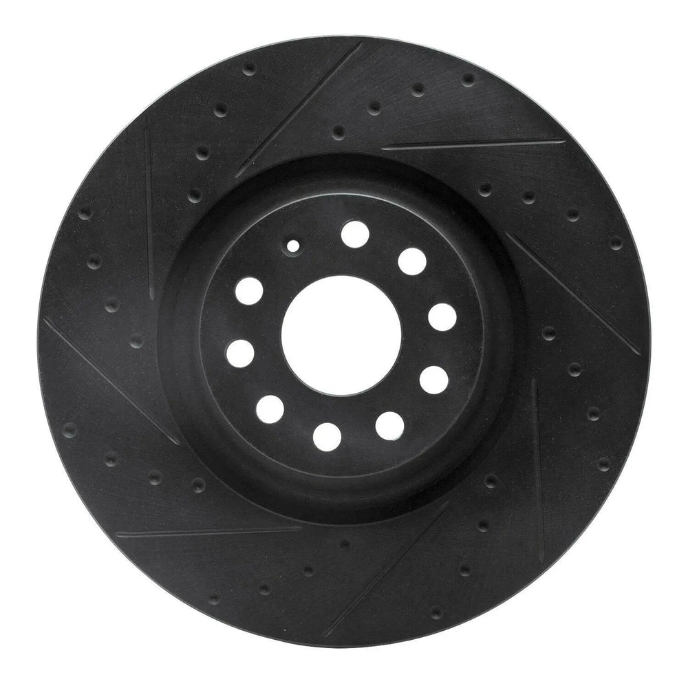 R1 12-22 Audi A3 Quattro Front Left Drilled Black Brake Rotor