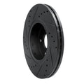 R1 10-13 Suzuki Kizashi Front Right Drilled & Slotted Black Brake Rotor