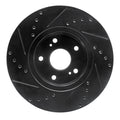 R1 10-13 Suzuki Kizashi Front Right Drilled & Slotted Black Brake Rotor