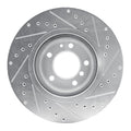 R1 Concepts Brake Rotor Drilled and Slotted Silver Fits BMW 840Ci